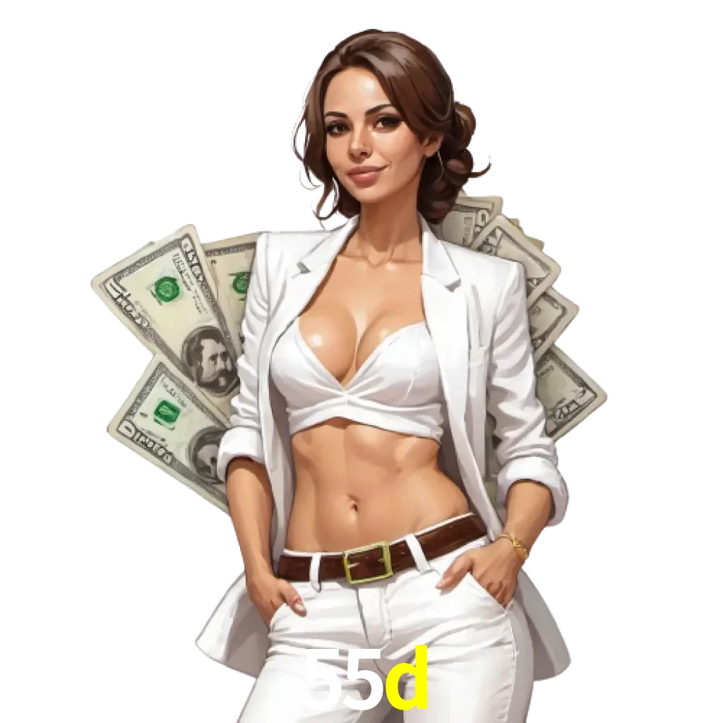 woman with money playing in 55D bet casino
