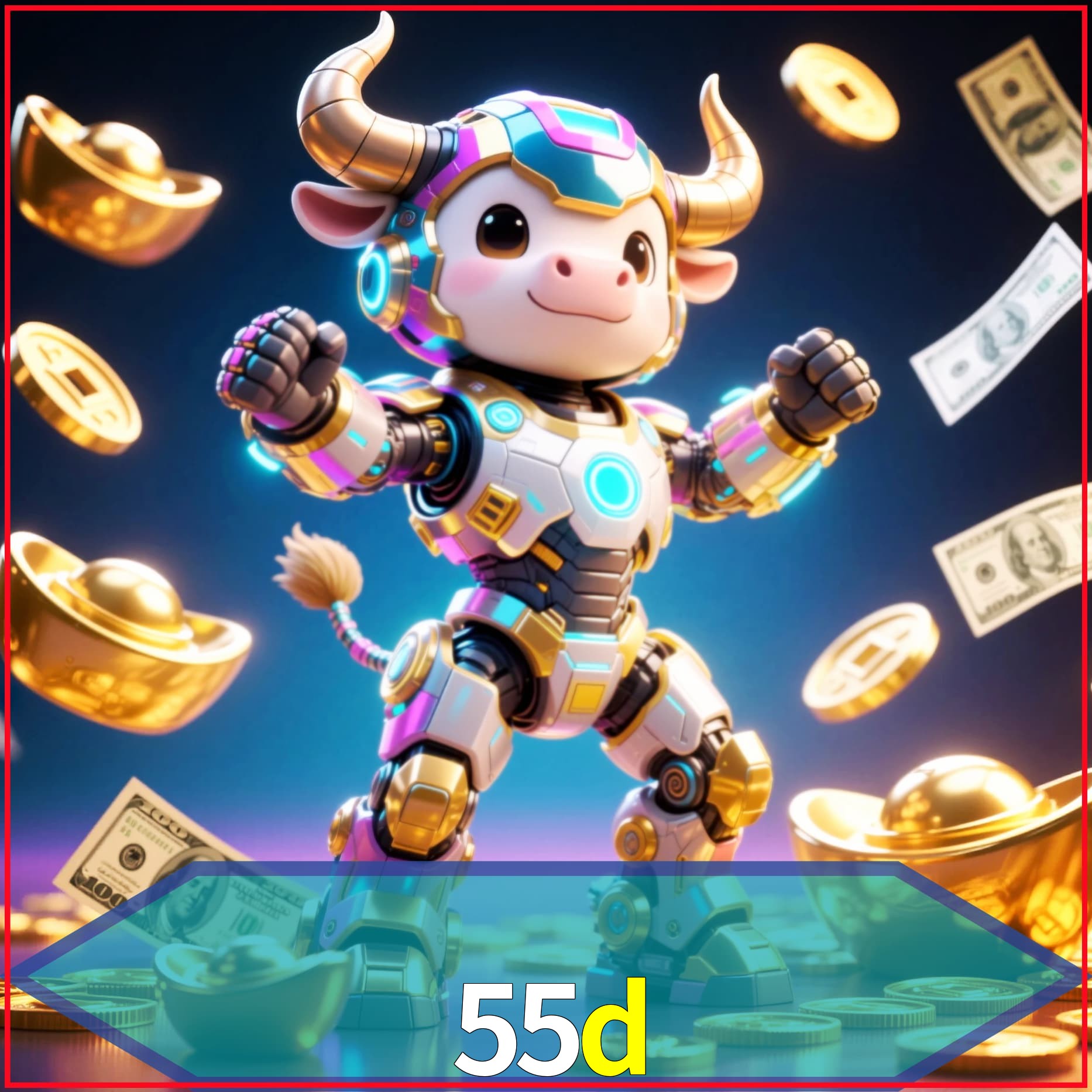 Slot machine 3D icon with number 7 and 1